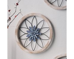 Killogood Ronde Landelijke Wanddecoratie 11,81'' Hout & Metalen Rustieke Wandkunst voor Woonkamer Slaapkamer Keuken Badkamer Eetkamer Home Decoratie