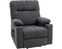 Killogood Verstelbare fauteuil voor senioren met kantelfunctie, inclusief afstandsbediening, afmetingen: 144 cm x 91 cm x 88 cm, donkergrijs