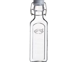 Kilner vierkante glazen fles met grijze beugelsluiting 300ml
