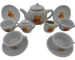 Kimano Porselein kinderservies Beer - 13-delig theeservies voor kinderen