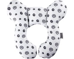 KimDo - Baby Maxi Cosi Steun Kussen - wit/zwart rondjes - Neksteun voor Baby's - Steunkussen voor Reiswieg - MaxiCosi Steunkussen - Slaapkussen - Babystoel Nek Steun - Baby Slaapkussen