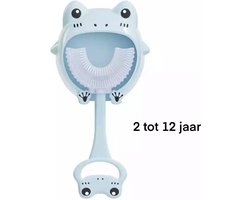 KimDo - Baby Tandenborstel - Blauw - Kikker - Tandenborstel u vorm - Peuter tandenborstel - Zachte siliconen - Bijtringen - Kinderen tandenborstel - Jongen/Meisje - Tandenborstel 2 jaar