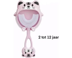 KimDo - Baby Tandenborstel - Roze - Kat - Tandenborstel u vorm - Peuter tandenborstel - Zachte siliconen - Bijtringen - Kinderen tandenborstel - Jongen/Meisje - Tandenborstel 2 jaar