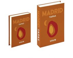 KimDo - Opberg boek - Madrid Tapas - Oranje - Opbergbox - Opbergdoos - Decoratie woonkamer - Boeken - Nep boek - Opbergboek