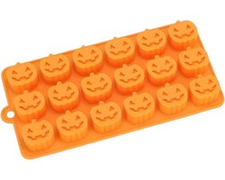 KimDo - Siliconen Halloween Mal - 16 Pompoen - Oranje - Decoratie - Bakvorm - Chocolade Mallen