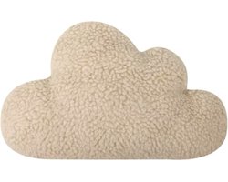 KimDo - Wolken kussen - 31 cm - Beige - Baby kamer - Babykamer accessoires - Teddy - Woonkamer - Bank - Decoratiekussen