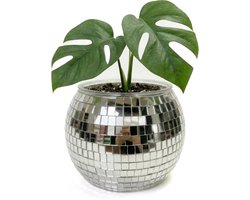KIMU Discobal Plantenpot Ø 12 cm Spiegeltjes - Bloempot Bakje Pot - Discobol Kamerplant Plantenpotje Potje Vintage Spiegel Festival