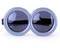 KIMU Goggles Grijs Zonnebril - Grijze Bril Donkere Glazen Elastieken Band - Kinderen Volwassenen Doorzichtige Transparante Minion Minions Carnaval