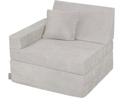 Kind Kussen Stoel - Opvouwbaar Matras - Spelen en Rusten - Zacht Schuim - 165 cm Uitgevouwen - Lichtgrijs