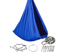 Kind Schommelstoel - Hangmat Stoel - Ontspannen Buiten - Ademende Stof - 280 x 100 cm - Blauw