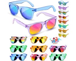 Kind Zonnebrillen Feest Cadeautjes - Neon met UV400 Bescherming - voor Jongens & Meisjes, Valentijnsdag, Klaslokaal, Verjaardagsgoodiebag - 16 Stuks