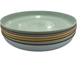Kinder borden / bordjes REGGIE - Multicolor - Kunststof - Set van 6 - Kinderservies - Picknickservies - Tuinservies