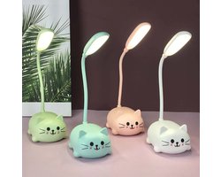Kinder Bureaulamp Led Kat Nachtlampje USB oplaadbare nachtlampje Student bureaulamp Bedlampje slaapkamer Groen