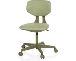 Kinder Bureaustoel Kid Colore - Ergonomische Stoel Voor Kinderen - Groene Stoffen Bekleding - In Hoogte Verstelbaar - Comfortabel En Stevig - Perfect Voor Studiehoek