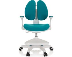 Kinder bureaustoel KID WING groeit mee met het kind Stof blauw hjh OFFICE