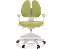 Kinder bureaustoel KID WING groeit mee met het kind Stof groen hjh OFFICE