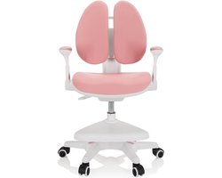 Kinder bureaustoel KID WING groeit mee met het kind Stof roze hjh OFFICE