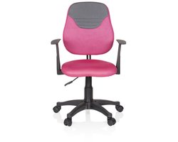 Kinder bureaustoel KIDDY STYLE stof roze/grijs hjh OFFICE