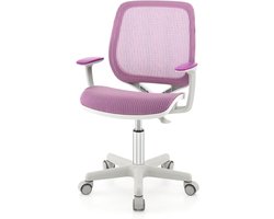 Kinder Bureaustoel - Studie Stoel - Comfortabel Zitten - Antislip Wielen - 43-55 cm Hoogte - Paars