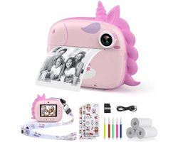 Kinder Camera met Direct Afdrukken - Speelgoedcamera met Creatieve Accessoires