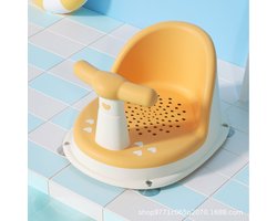 Kinder Douche Stoeltje Comfort - Draagbare Douchezit voor Baby's en Peuters - Geel - Veilig & Gemakkelijk in Gebruik - Ideaal voor Groei