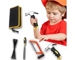 Kinder Gereedschap Set - Echt Handgereedschap - Doe-het-zelf Projecten - Veilig voor Kinderhanden - 32x17x5 cm