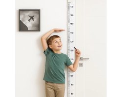 Kinder groeimeter – Transparante 2m groeimeter voor aan de muur – Ophangbaar & verwijderbaar – Nauwkeurige lengtemeter – Duurzaam & beschrijfbaar – Moderne muurdecoratie voor baby- en kinderkamers
