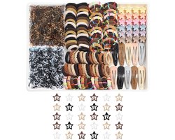 Kinder Haaraccessoires Set 889 Delen – Haarelastiekjes, Haarspeldjes & Haarclips – Diverse Kleuren en Stijlen – Voor Meisjes – Cadeau voor Verjaarda