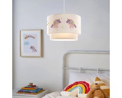 Kinder hanglamp Lurgan E27 wit met eenhoorn motief lux.pro