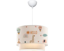 Kinder hanglamp Lurgan E27 wit met giraffe motief lux.pro