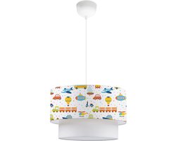 Kinder hanglamp Lurgan E27 wit met voertuigen motief lux.pro