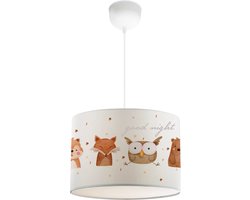 Kinder hanglamp Rugby wit met bosdiermotief lux.pro
