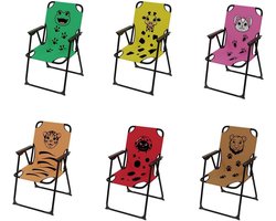 Kinder Kampeerstoel - Opvouwbaar Stoeltje - Buiten Zitten - Dieren Design - Tot 100 kg - Bruin
