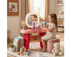Kinder Kaptafel – Beauty & Make-Up Speelset met Spiegel – Interactief Rollenspel Speelgoed – Voor Peuters & Kleuters – Inclusief Accessoires