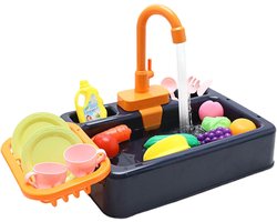 Kinder keuken gootsteen met stromend water - Vaatwasser speelgoed set met werkende kraan en afvoer - Simulatie afwas spel - Leerzaam cadeau voor peuters en kleuters