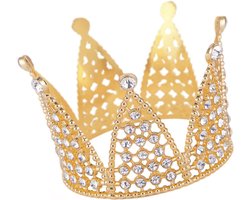 Kinder Kronen - Haar Accessoire - Feestelijke Decoratie - Opvallende Strass - 7 x 5.5 cm - Zilverkleurig