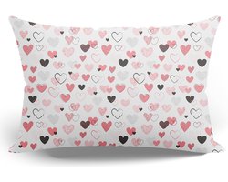 Kinder Kussensloop 30 x 45 cm Katoen met Hartjesprint en Ritssluiting