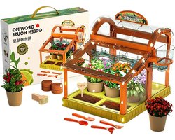 Kinder Kweekset - Educatieve Tuinset - Binnen Tuinieren Leren - Verbeterd Irrigatiesysteem - 39 x 29 x 10 cm - Transparant