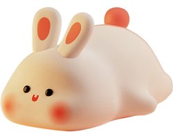 Kinder Nachtlampje Konijn - Nachtlampje Baby - Met aanraaksensor- Veilig voor kinderen - USB Oplaadbaar - Dimbaar - LED
