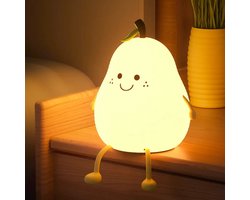 Kinder nachtlampje | Timer | veilig voor kinderen | USB oplaadbaar | LED | Peer | RGB kleuren| Dimbaar | Babykamer verlichting