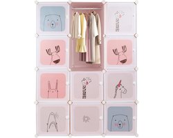 Kinder Opbergkast met 12 Vakken en Deurtjes voor Speelgoed en Kleding