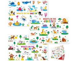 Kinder Placemats Set - Eettafel Onderleggers - Veilig Eten - Educatieve Thema's - 6 Stuks 42cm - Multicolor