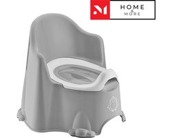 Kinder plaspotje - Hoge rugsteun - WC potje met deklseltje - Zindelijkheid trainen - Binnenpot Uitneembaar - Makkelijk schoonmaken - Kleur Grijs