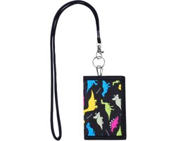 Kinder Portemonnee met Nekkoord en Dinosaurus Print - Kleine Ritssluiting Tas