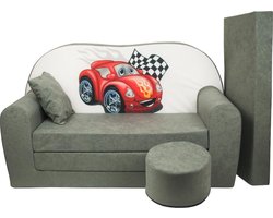 Kinder slaapbank set - logeermatras - sofa - 170 x 100 x 8 - slaapbank - grijs - overig