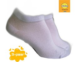 Kinder sneakersokken Meisjes 3-paar wit schoenmaat 27,28,29,30
