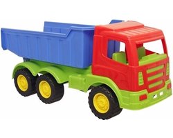 Kinder speelgoed kiepwagen - rood - 70 cm - bouwplaats en zand speelgoed