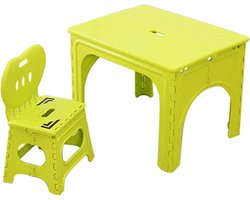 Kinder Tafel en Stoel - Activiteitstafel Peutertafel - Spelen en Leren - Draagbaar en Inklapbaar - 1-7 Jaar - Blauw