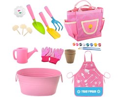 Kinder Tuinset - Buitenspeelgoed Set - Leren Tuinieren - Inclusief Opbergtas - 19 Delig - Multicolor