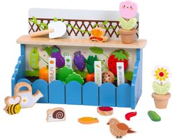 Kinder tuinset Montessori Houten - educatief speelgoed voor 2 jaar - leren van groenten fruit - rollenspellen tuinman - Kerstmis verjaardag jongens meisjes. kinder tuinset